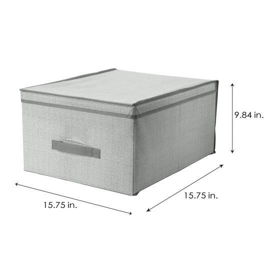 Simplify 16" Herringbone Gray Storage Box